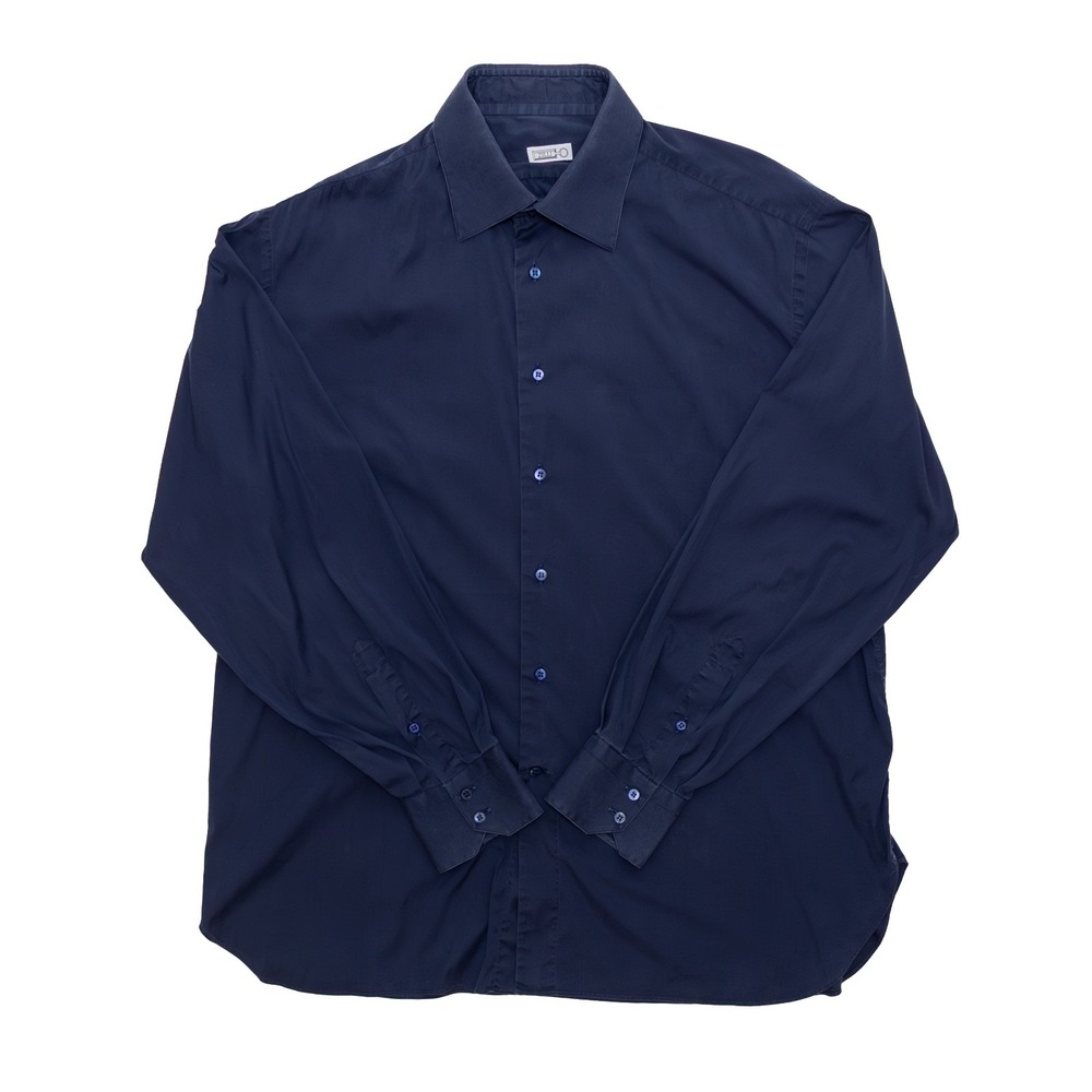 ZILLI Men's Navy Blue Classic Long‎ Sleeves Dress Shirt 44 / 17½ – US: XL
